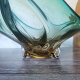 Coupe en verre ambré et vert