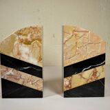Pair of art deco marble bookends