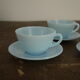 Three blue cups Duralex
