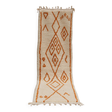 Handwoven coloured wool rug, 310 x 90 cm - R315