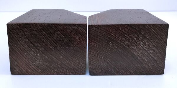 Paire de serre-livres éléphants stylisés bois massif