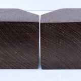 Pair of stylized elephant bookends in solid wood