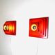 Multi-Layered Pyramid Wall Lamps In Red By Hustadt Leuchten, Germany 1970S