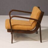 Koželka & Kropáček armchair, 1940s, silver medal – Milan Triennale 1946, restored bentwood frame