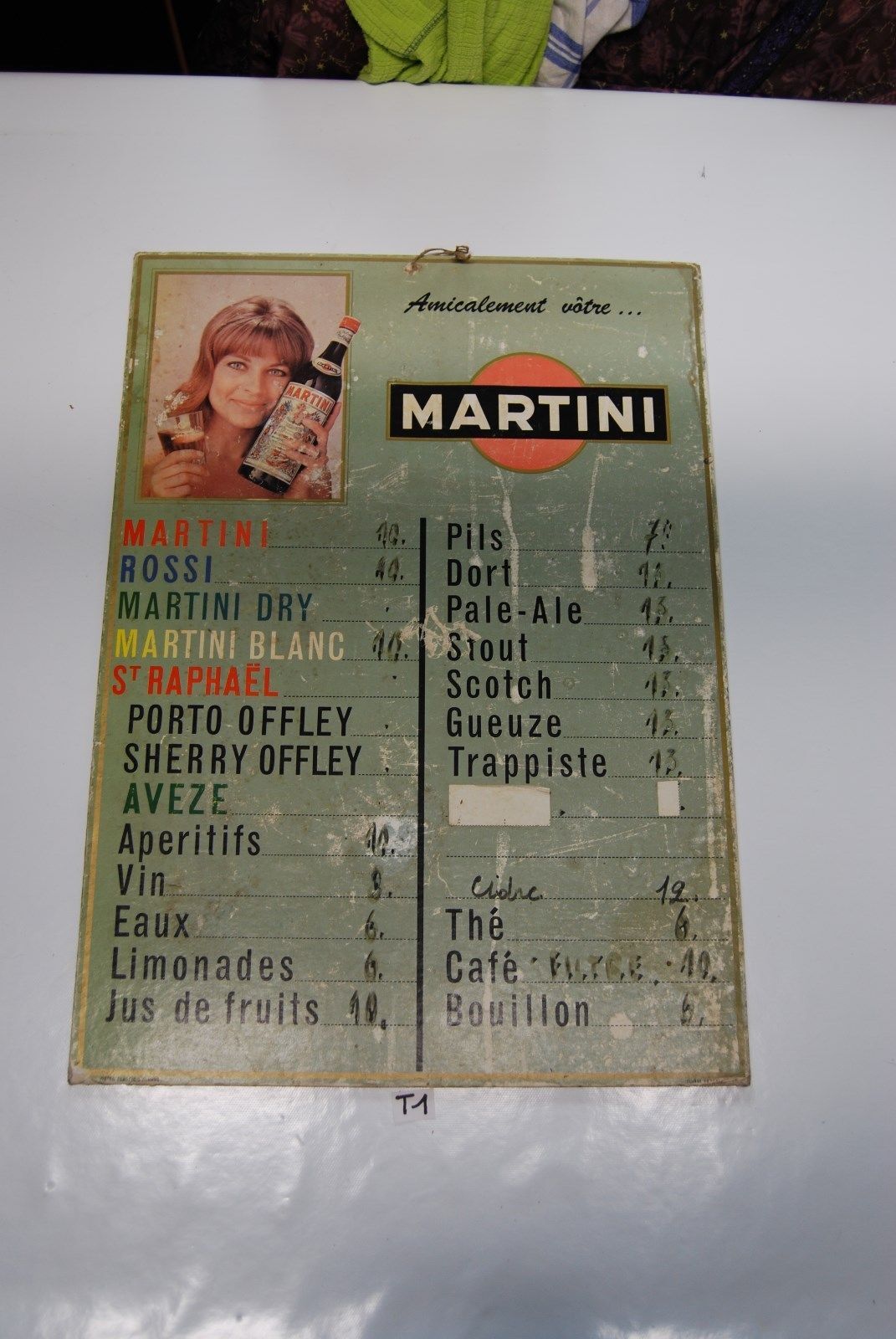 Old sign tariff - Bistro MARTINI