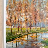 Oil on hardboard, landscape signed Pierre Douet