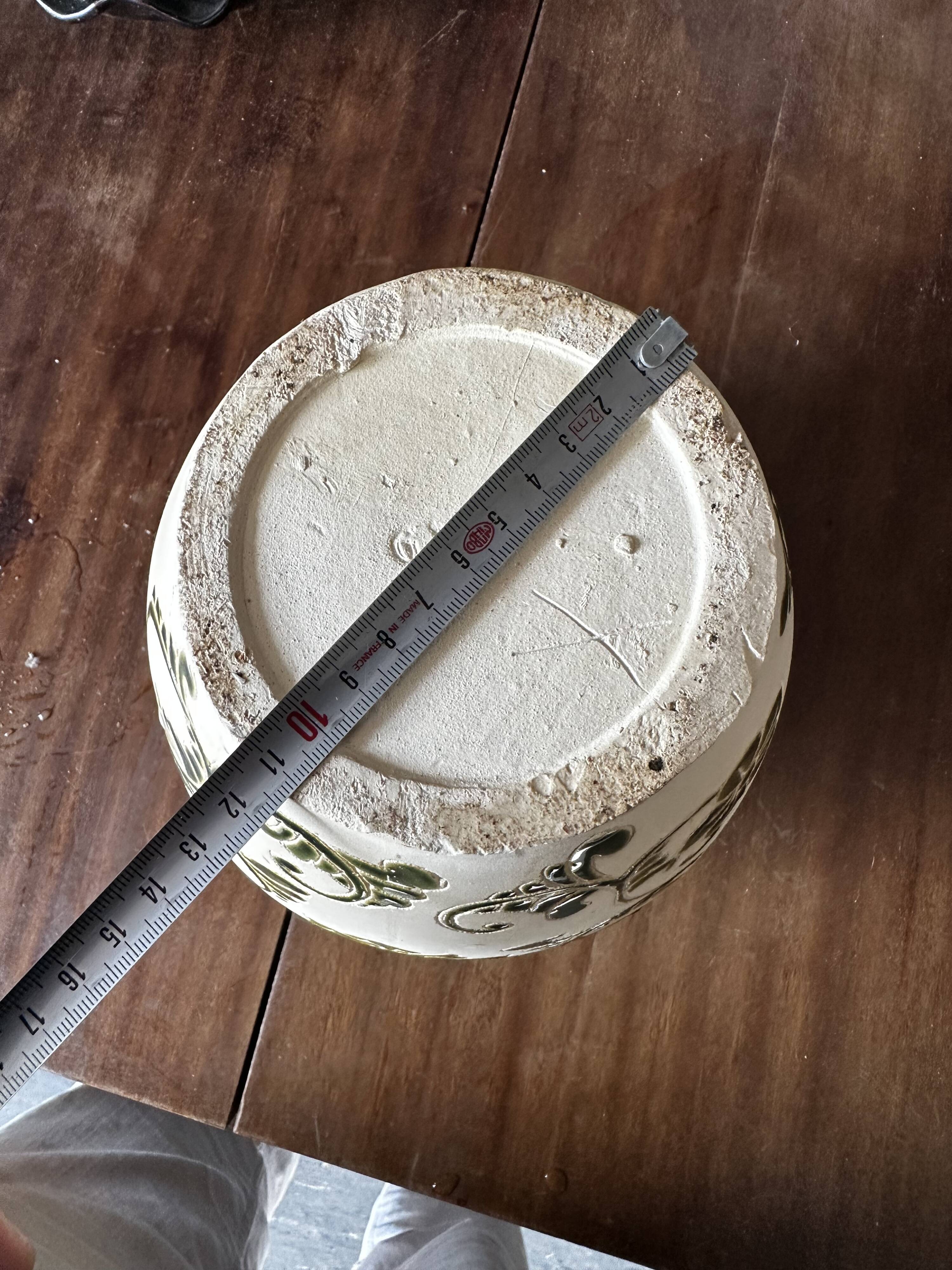 Art Deco vase signed GV (Croismare) raw and glazed ceramic