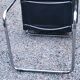 Fauteuil style MG5 tubes chromés assise et dossier cuir noir