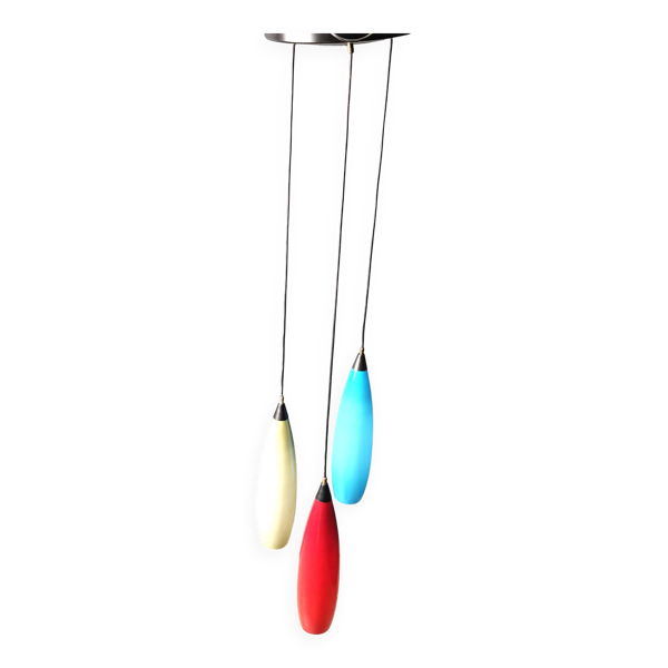 Luminaires suspendus en verre vintage par Vistosi, années 1970.