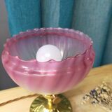 Table lamp with jagged pink lampshade