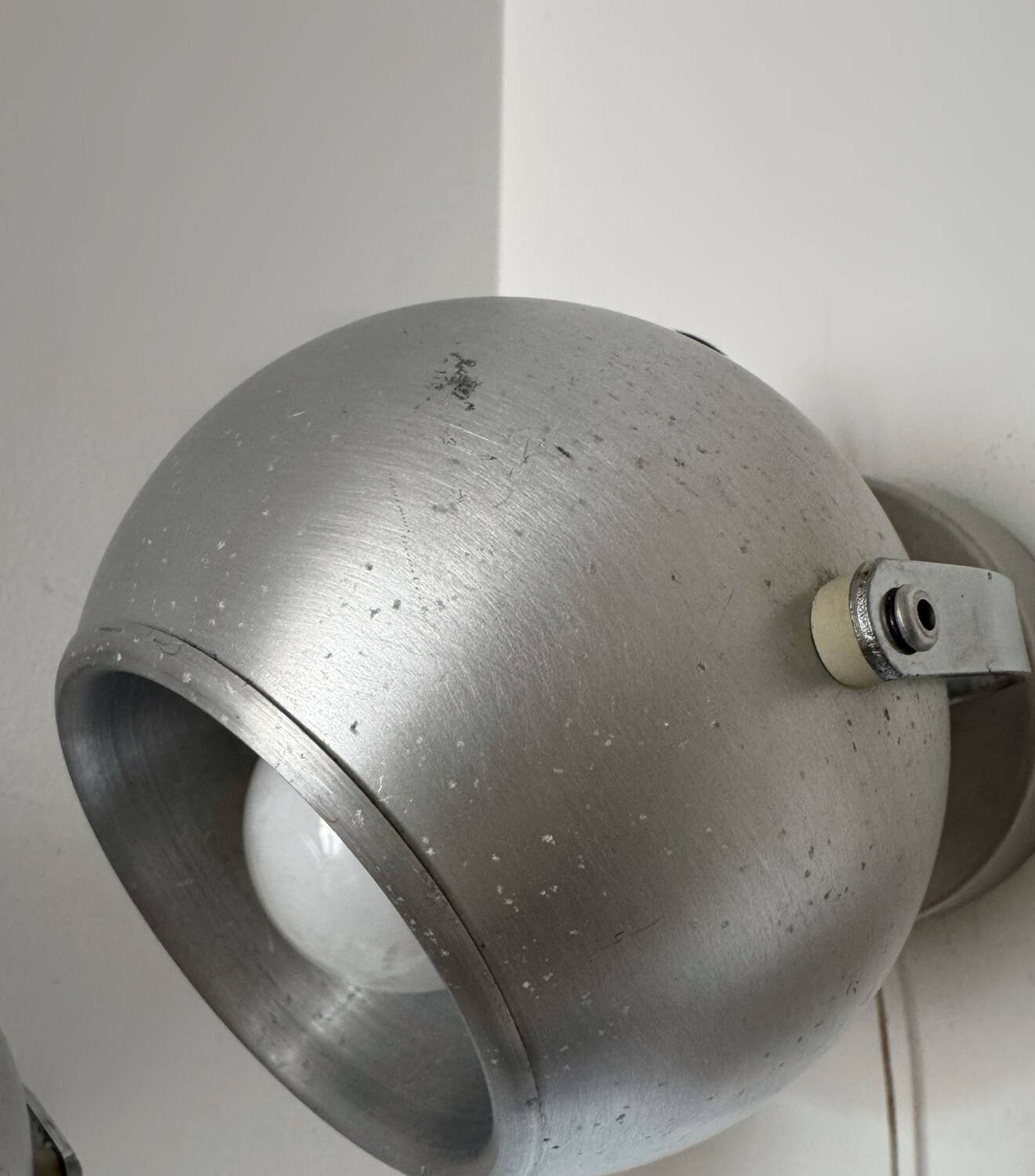 70s Brushed Aluminum Eyeball Wall Lights