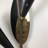 Extra Large Modernist Brass Floral Theatre Wall Light Sconces, France, 1950