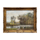 Table "View of the Armançon" HSP by Maurice Auguste Cabuezl (born 1878) - frame