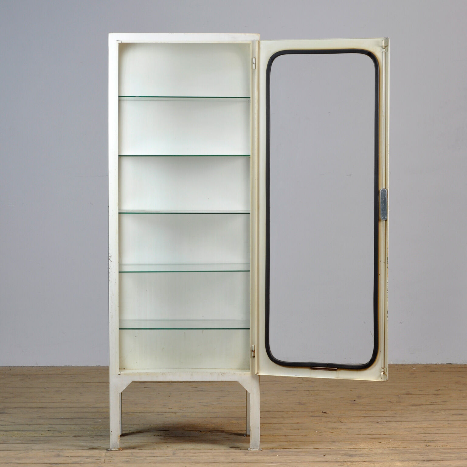 Vintage Medical Cabinet With Five Glass Shelves, 1970s