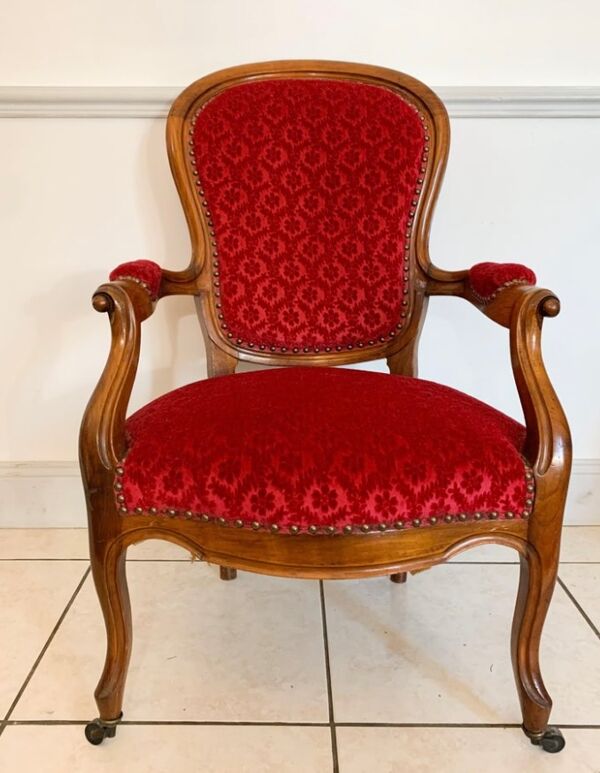 Fauteuil Cabriolet Style Louis XV, vers 1850