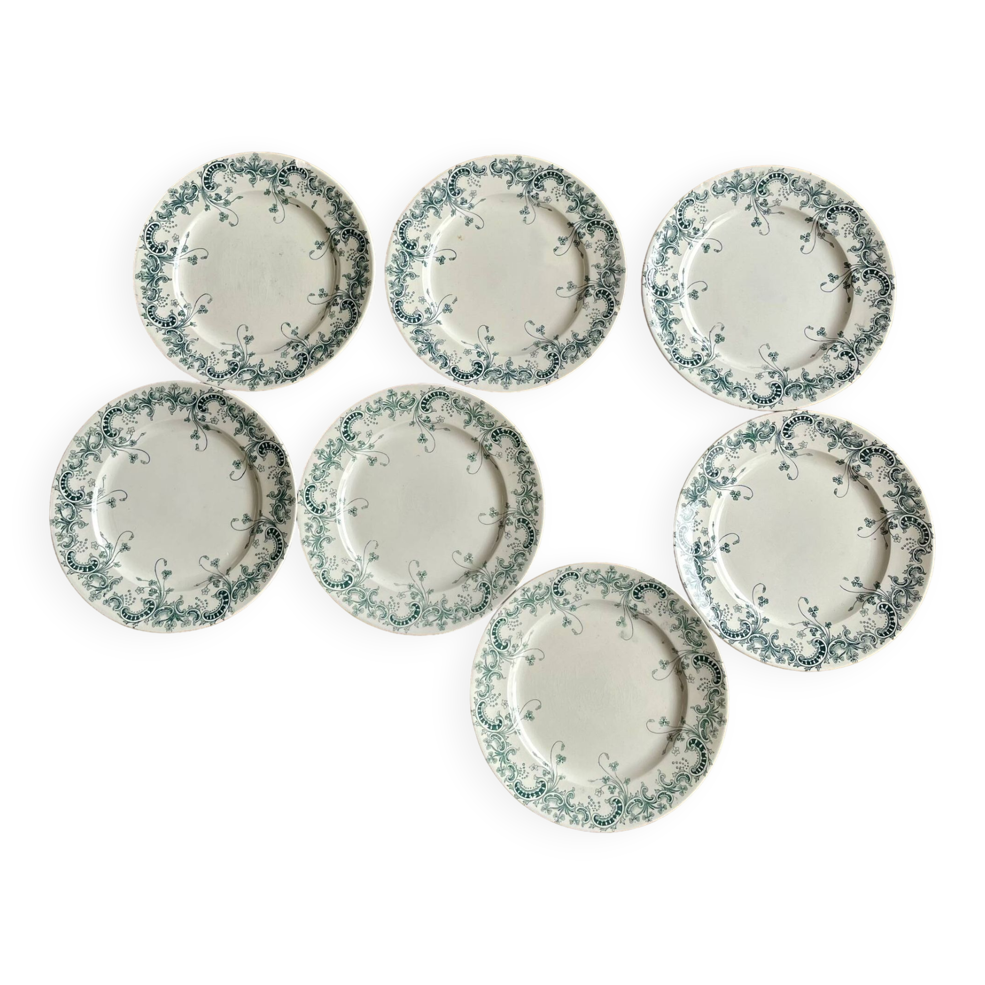 7 Dessert plates St Amand and Hamage Terre de Fer Byzantine model