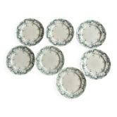 7 Assiettes à dessert St Amand et Hamage Terre de Fer modèle Byzantin
