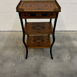 Napoleon III side table in marquetry and gilding