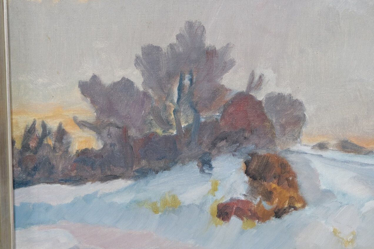 Scandinavian  Modern Painting, 1963, Oil on Canvas, Framed