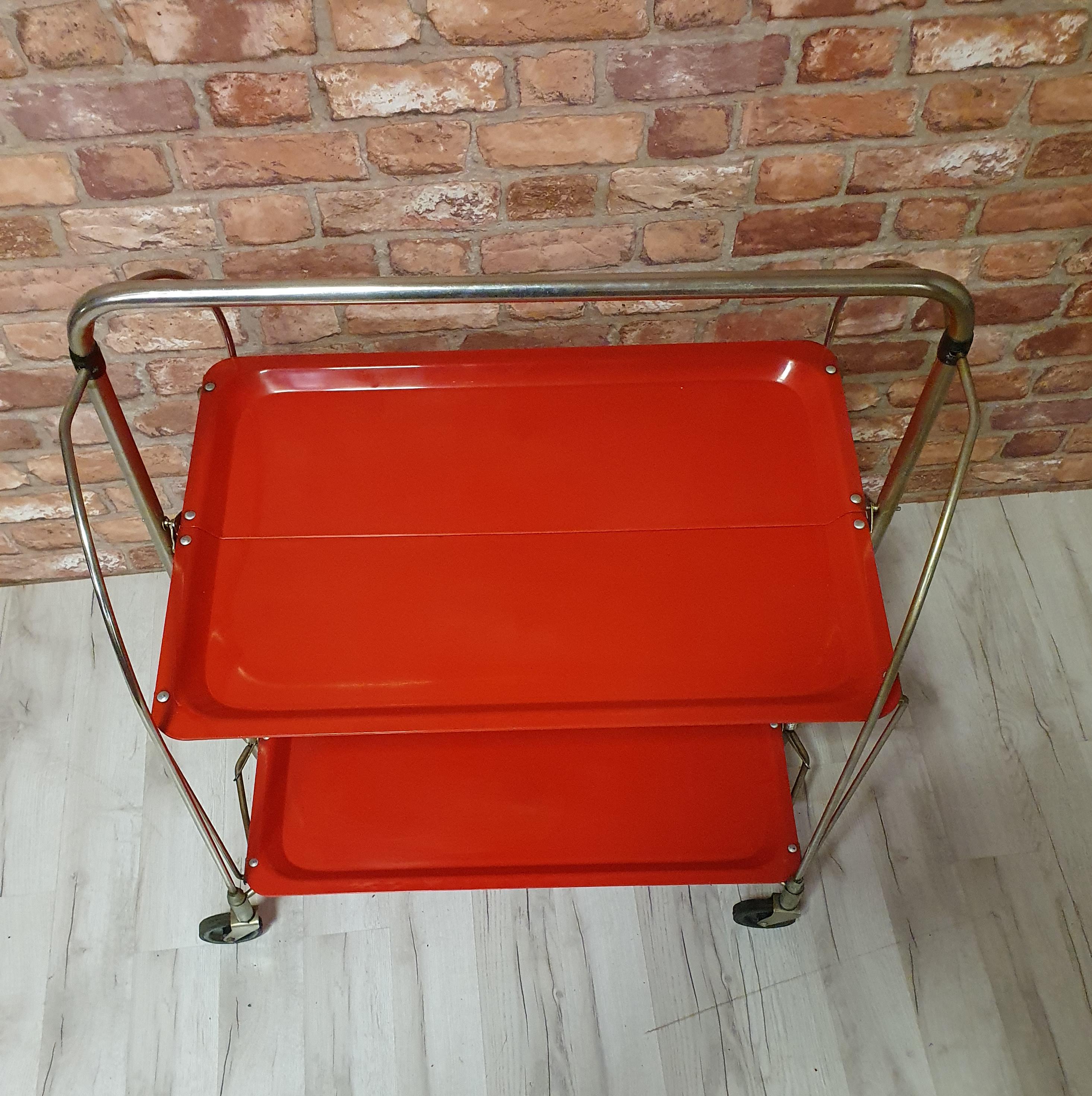 Foldable bar on wheels, Germany, 1970s Bremshey Dinett