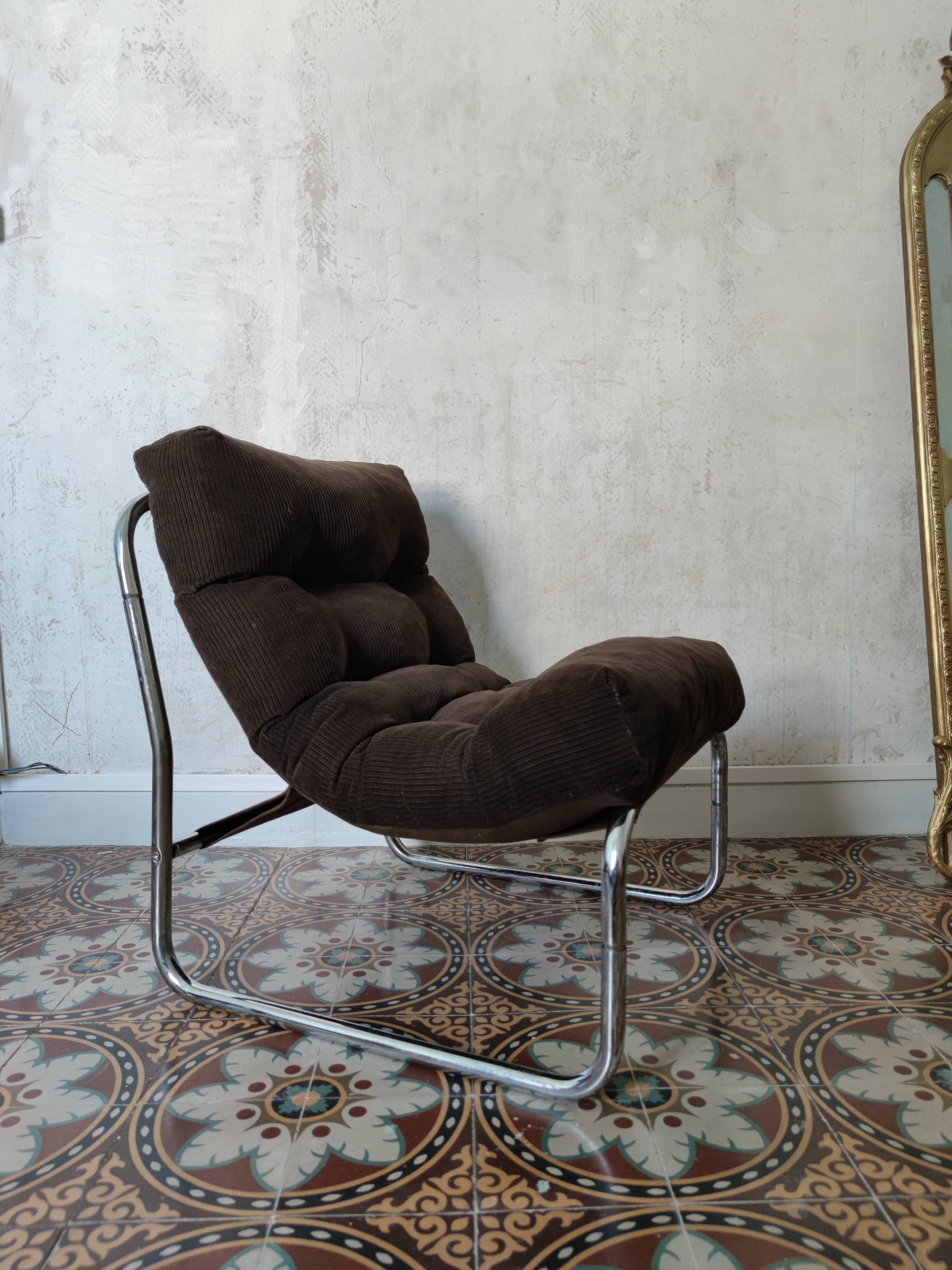 Fauteuils en velours vintage