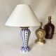 1930 lamp signed Delcourt, fabric cable, lampshade