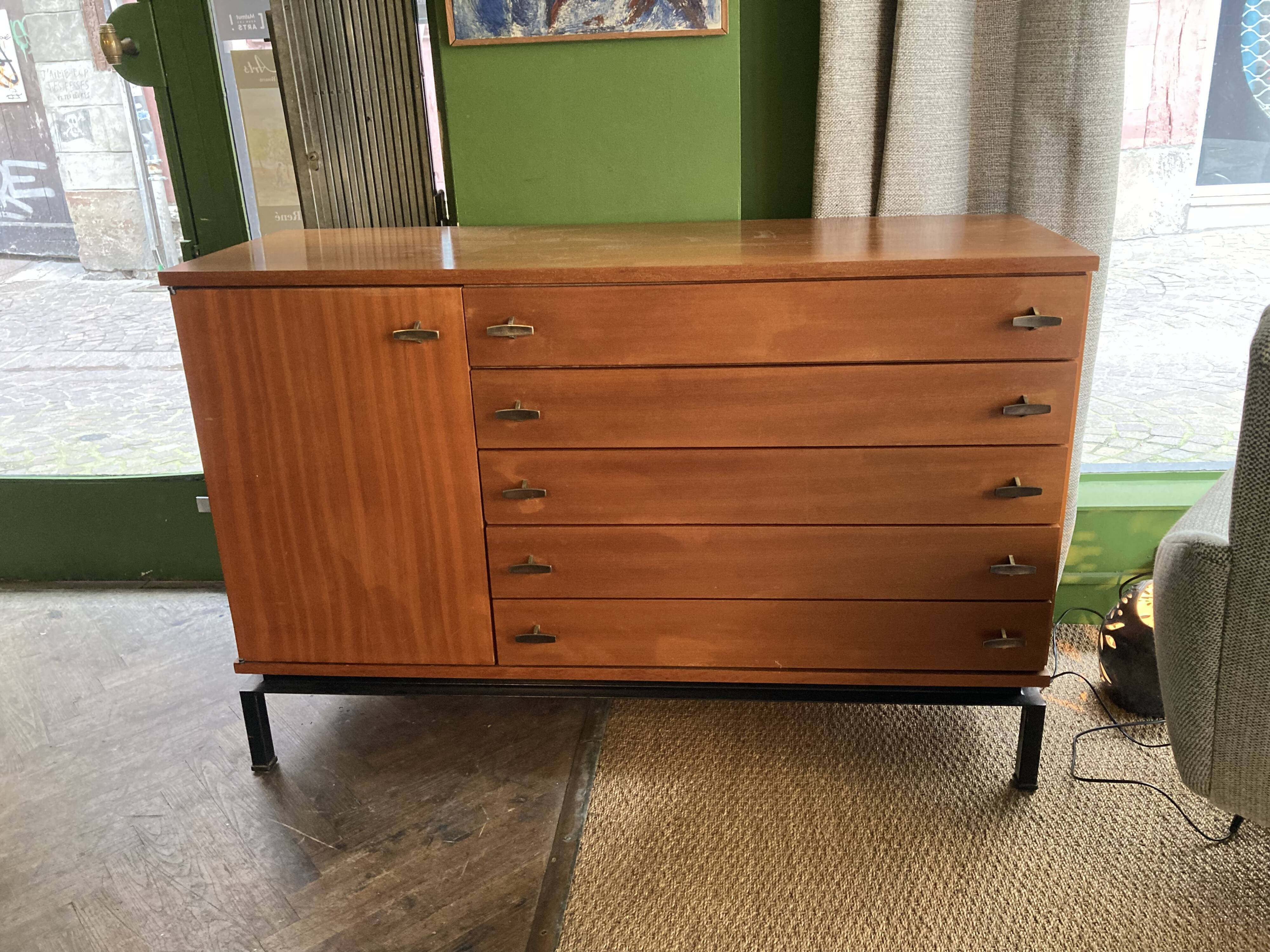 Large chest of drawers of marcel gascoin edition alveole 1950