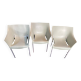 Set of 3 armchairs by Philippe Starck, Dr No model, for Kartell