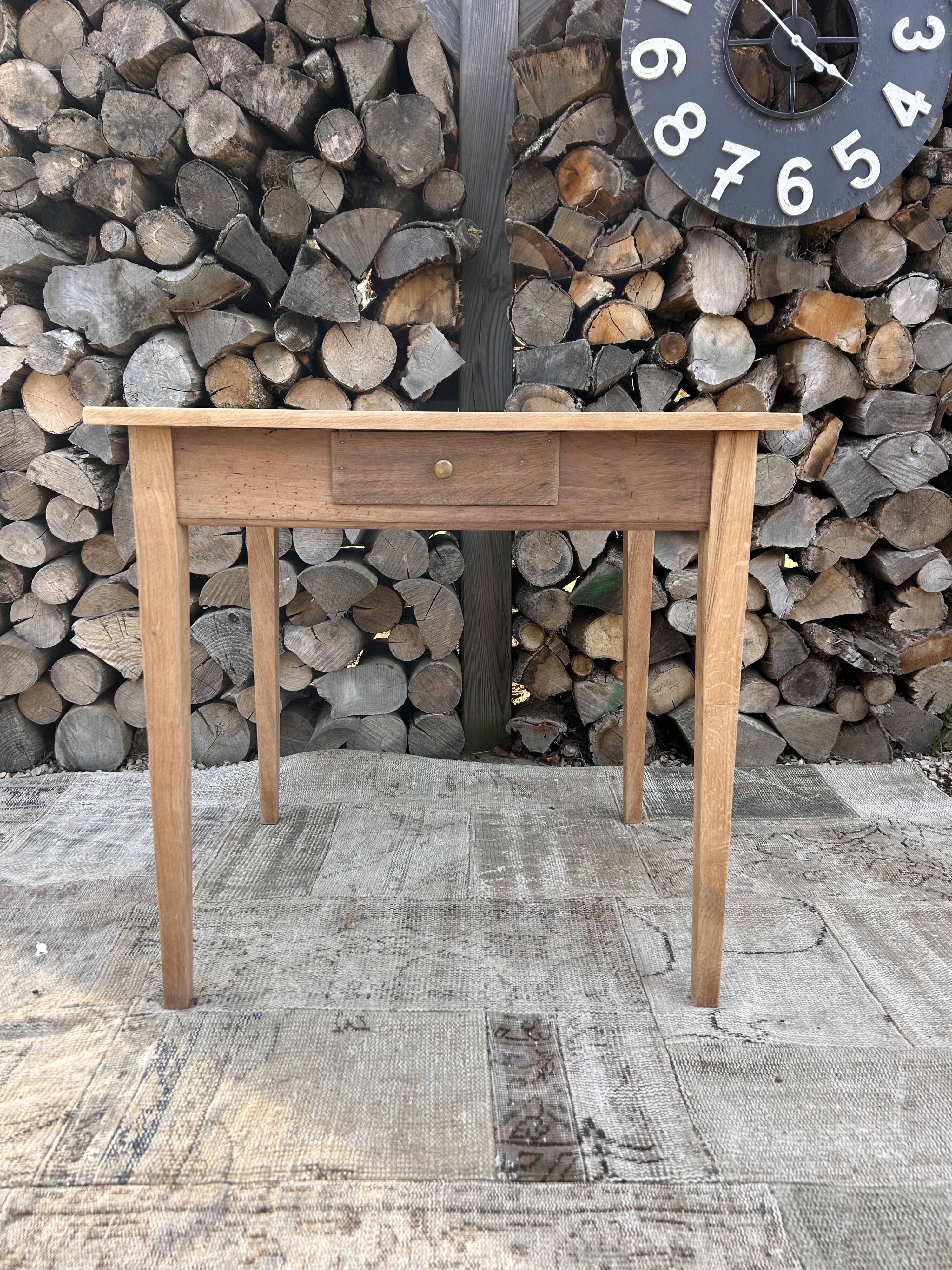 Renovated wooden farmhouse table