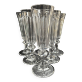 6 Flûtes à champagne Baccarat/Saint Louis - XIXème