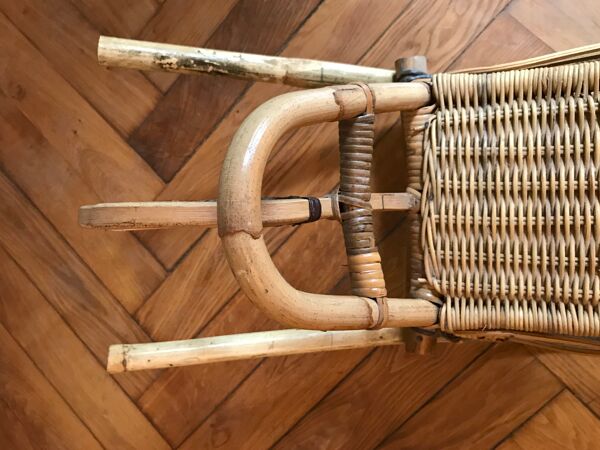 Cheval à bascule rotin et bambou