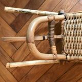 Rattan and bamboo rocking horse