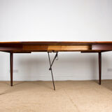 Expandable square teak dining table by Henry Walter Klein 1960