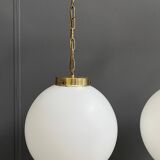 Sphere opal glass hanging lamp 1970s by Kamenicky Senov