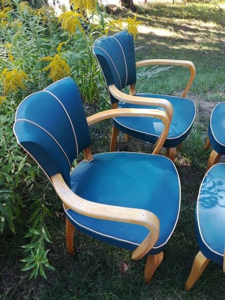 Ensemble de 4 fauteuils bridge 1950