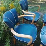 Set of 4 bridge armchairs 1950