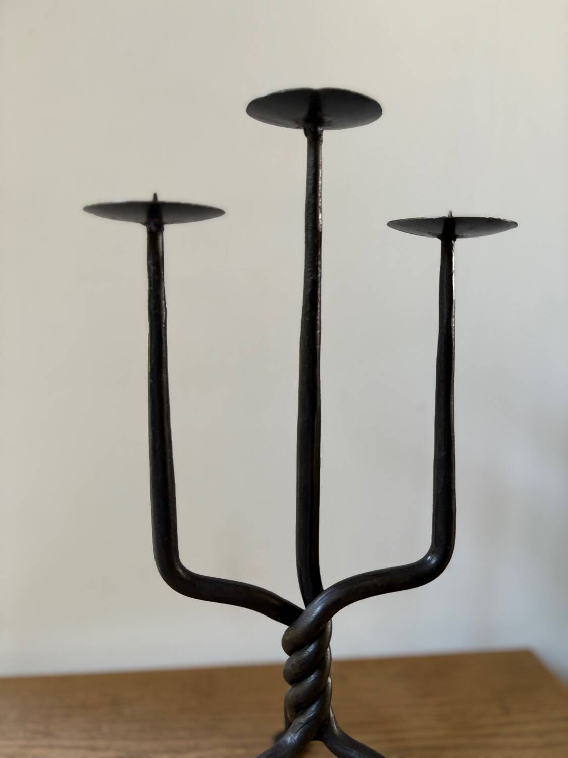 Antique wrought iron candlestick