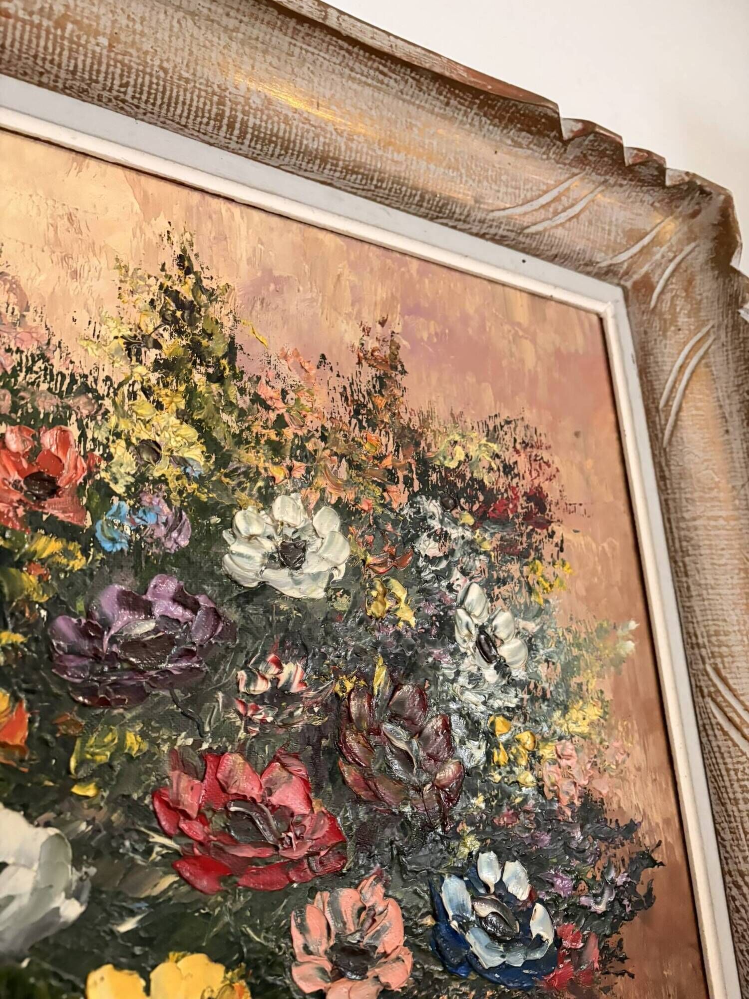 Oil Painting Canvas Bouquet Flowers Still Life Signed Robert Mogis