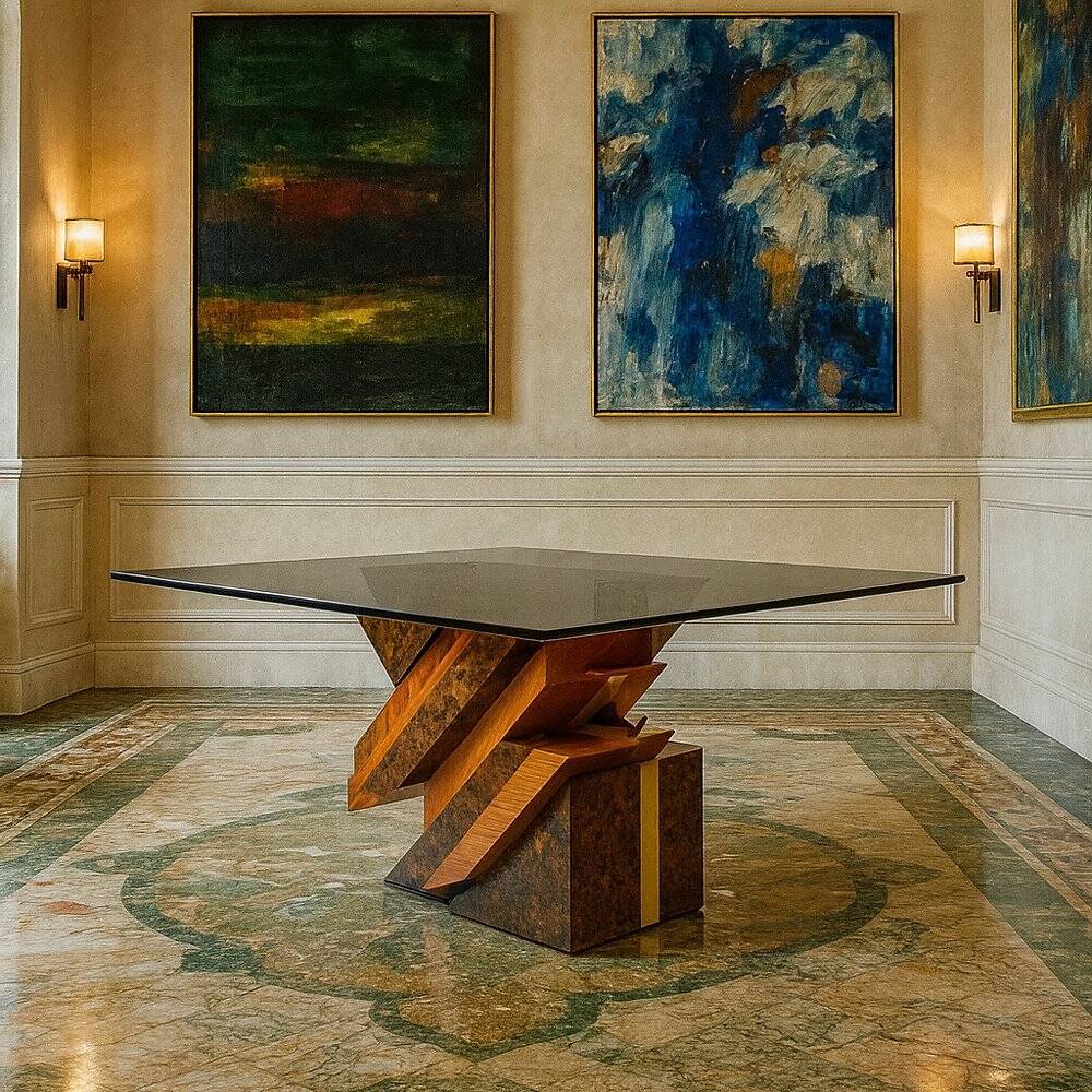 Postmodern sculptural table by Poggioli Italy 1970s