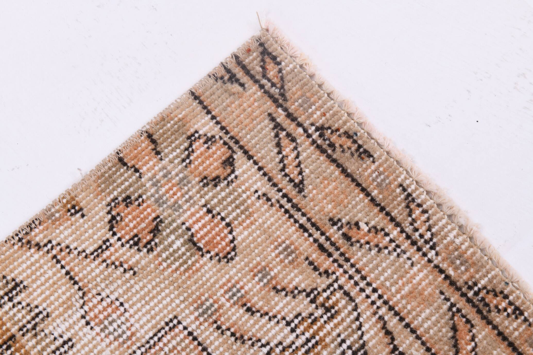 5x8 Peach Orange Handmade Wool Vintage Rug, 144x234Cm