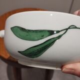 Dish with its lid in Paris porcelain