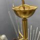 Murano Glass Rod Brass Chandelier, Italy, 1970s