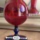 Red and blue blown glass soliflore vase - Murano style - 29 cm