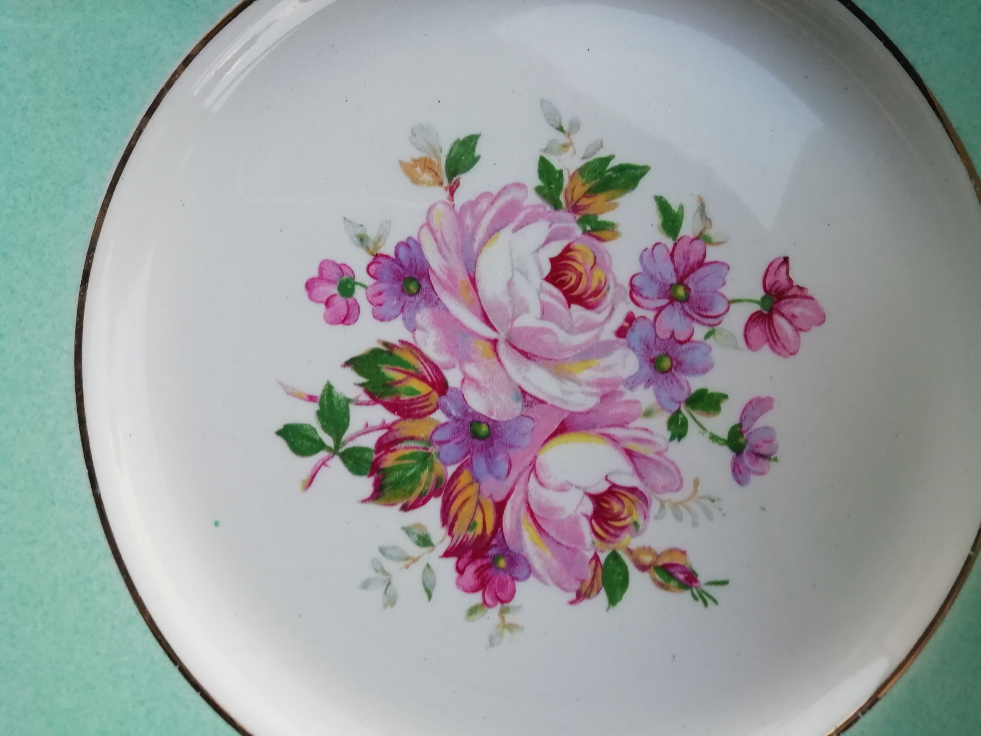 Dessert plates mint edge