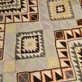 6x9 Faded Color Turkish Vintage Kilim,Handmade Wool Kilim Rug 172x284 Cm