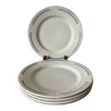 Set of 5 flat plates Terre de Fer, Rivoli model, 1900