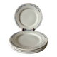 Set of 5 flat plates Terre de Fer, Rivoli model, 1900