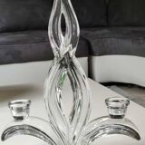 Candlestick with 2 lights. Art Vannes France. 1960s. Flame/Fleur de Lys patterns