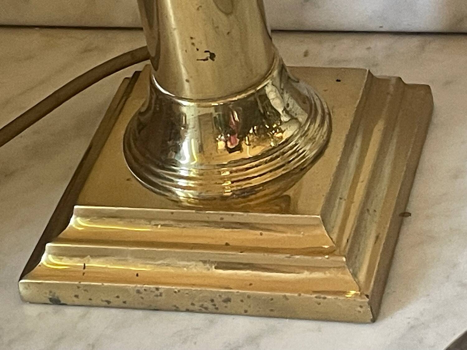 40cm vintage brass column lamp