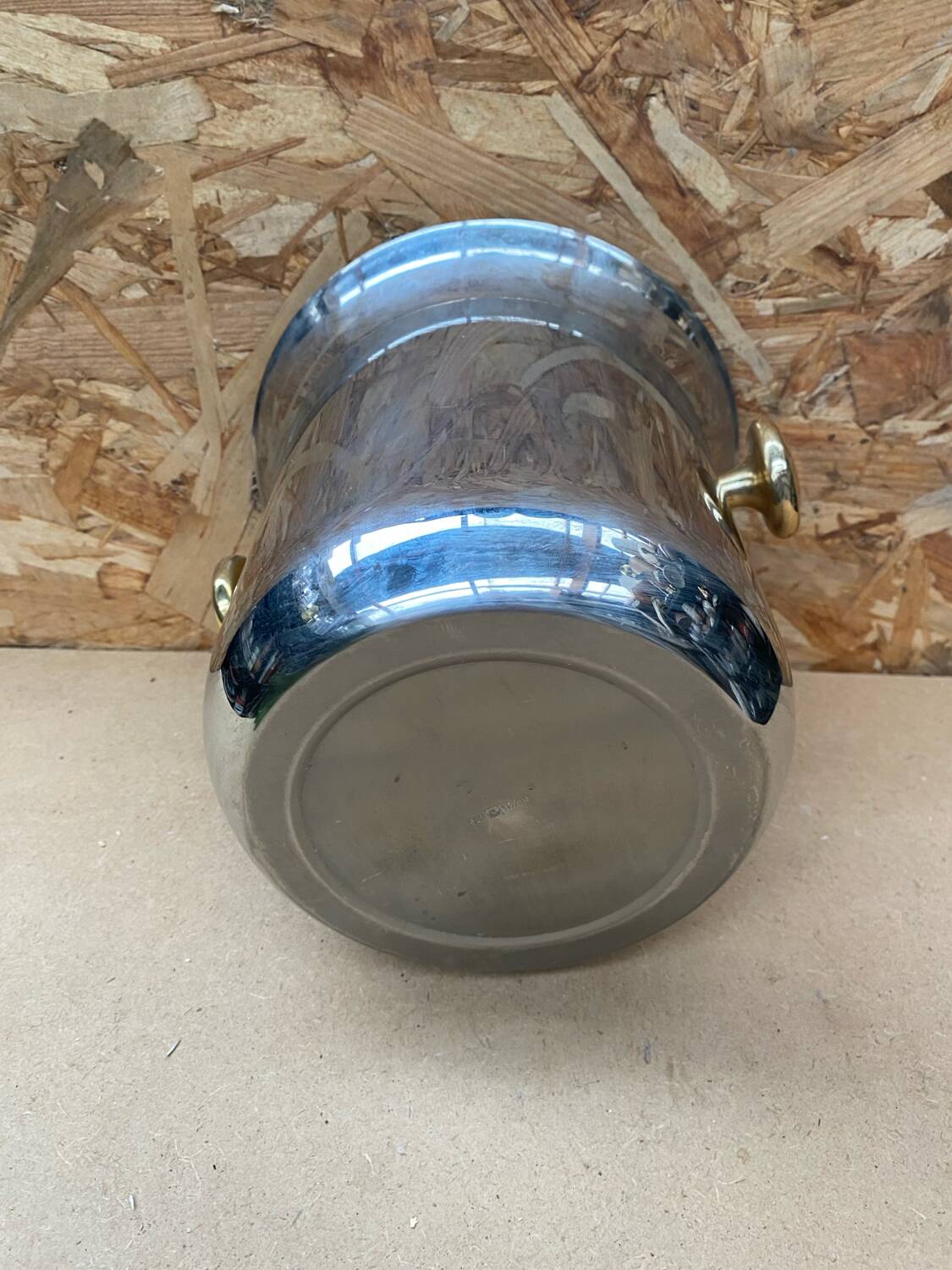 Antique champagne ice bucket saf stainless steel cooler france vintage